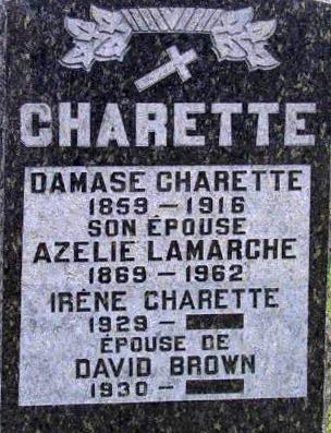 Headstone for Damase Charette and family