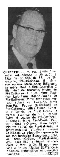 Obituary: Paul-Émile Charette