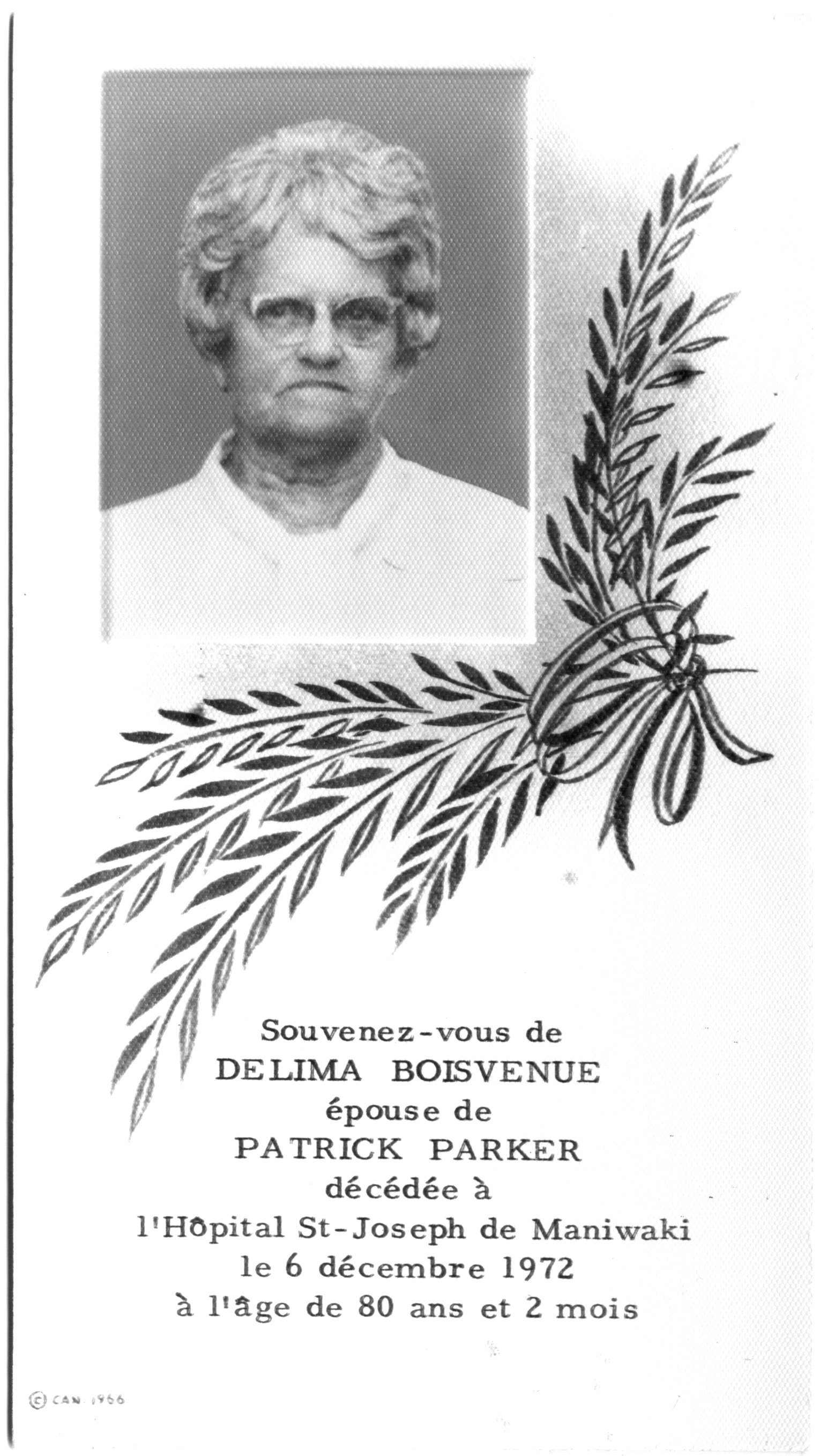Obituary: Délima Boisvenue